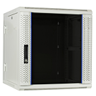 12 HE weißer Netzwerkschrank, schwenkbarer Wandschrank mit Glastür 600 x 600 x 635 mm (BxTxH)