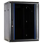 15 HE Netzwerkschrank, Wandschrank mit Glastür 600 x 450 x 770 mm (BxTxH)