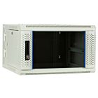 6 HE weißer Netzwerkschrank, schwenkbarer Wandschrank mit Glastür 600 x 600 x 368 mm (BxTxH)