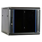 9 HE 19 Zoll Netzwerkschrank, Wandschrank mit Glastür 600 x 600 x 501 mm (BxTxH)