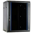15 HE Netzwerkschrank, Wandschrank mit Glastür, unmontiert 600 x 600 x 770 mm (BxTxH)