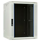 15 HE weißer Netzwerkschrank, schwenkbarer Wandschrank mit Glastür 600 x 600 x 770 mm (BxTxH)