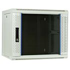 9 HE weißer Netzwerkschrank, Wandschrank mit Glastür 600 x 450 x 500 mm (BxTxH)