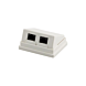 Aufputzdose CAT 5e UTP, 2 x RJ45, Farbe Weiß