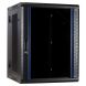 15 HE Netzwerkschrank, schwenkbarer Wandschrank mit Glastür und perforierten Seitenwänden 600 x 600 x 770 mm (BxTxH)