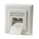 Unterputzdose CAT 6a - Class E 2-fach, geschirmt, 2 x RJ45, Farbe Elfenbein
