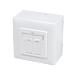Aufputzdose CAT 6A / Class E 2-fach, geschirmt, 2 x RJ45, Farbe Weiß