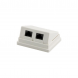 Aufputzdose CAT 5e UTP, 2 x RJ45, Farbe Weiß