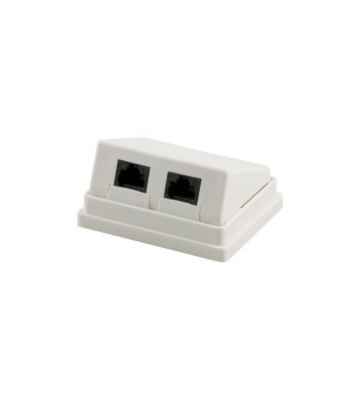 Aufputzdose CAT 5e UTP, 2 x RJ45, Farbe Weiß