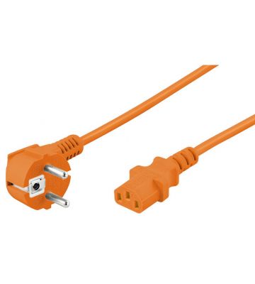 Stromkabel Schuko und C13 - 2 Meter orange