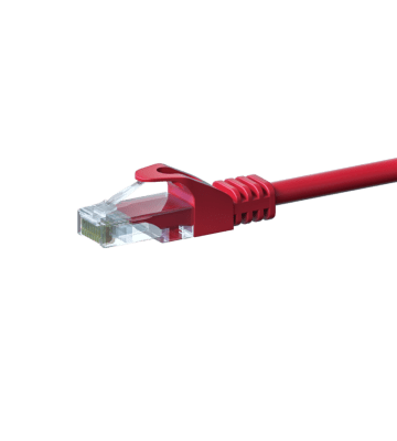CAT5e Kabel U/UTP  - 2 Meter - rot - 100% Kupfer