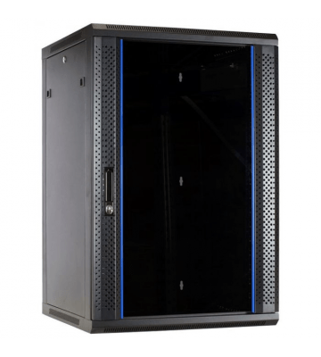 27 HE Netzwerkschrank, Wandschrank mit Glastür 600 x 600 x 1300 mm (BxTxH)