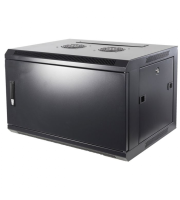  6 HE Netzwerkschrank, Wandschrank mit Metalltür 600 x 450 x 368 mm (BxTxH)