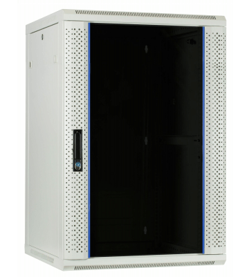 22 HE Netzwerkschrank, Wandschrank mit Glastür 600 x 600 x 1100 mm (BxTxH) weiß