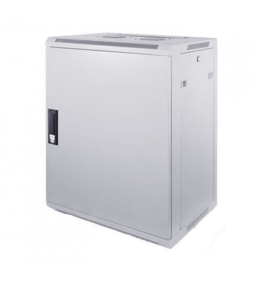15U witte wandkast (kantelbaar) met metalen deur 600x600x770mm (BxDxH)