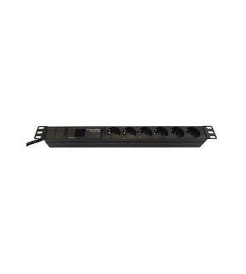 19” Steckdosenleiste - 6-fach schwarz - mit Display