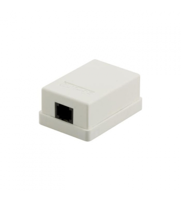 Dose Aufputz Cat. 5/ Class E einfach, ungeschirmt, 1 x 45RJ, Elfenbein