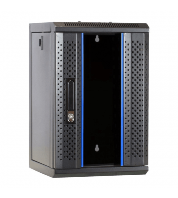 9 HE 10 Zoll Netzwerkschrank mit Glastür 370 x 450 x 486 mm (BxTxH)