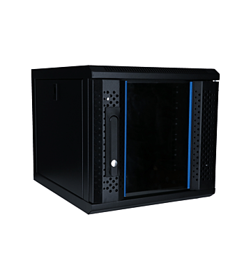 6 HE 10 Zoll Netzwerkschrank mit Glastür 370X450X370mm (BxTxH)