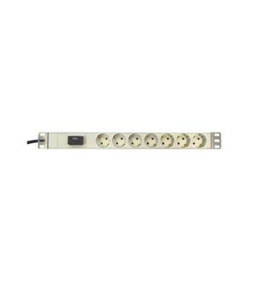 19 Zoll Mehrfachsteckdosenleiste - 7 fach - Surge Protection Device - Weiß