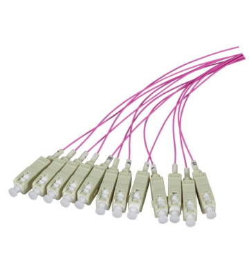 Set OM4 Glasfaser Pigtail LC - lila