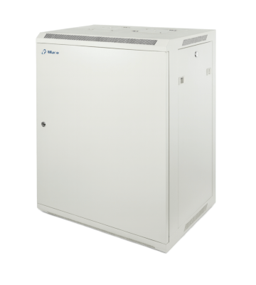 15 HE Serverschrank, Wandgehäuse, Weiß, mit Metaltür (BxTxH) 600 x 450 x 770mm