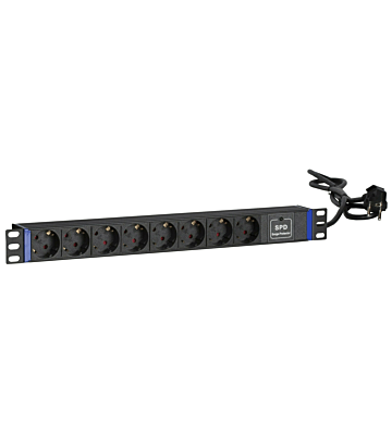 19 Zoll Mehrfachsteckdosenleiste - 8 fach - Surge Protection Device
