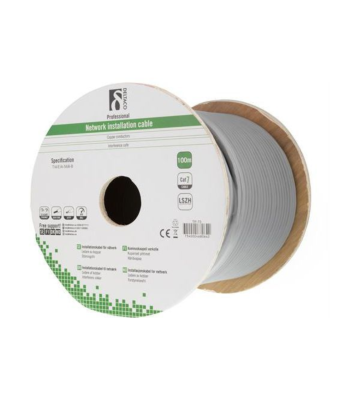 Alfaco Cat7 S/FTP-Kabel auf Rolle starrleiter 100 m grau LSZH – (Eca)