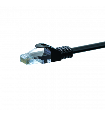 CAT5e Netzwerkkabel, U/UTP, 0,25 Meter, Schwarz, 100% Kupfer