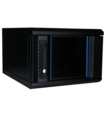 4 HE 10 Zoll Netzwerkschrank mit Glastür 370 x 450 x 264 mm (BxTxH)