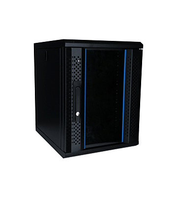 9 HE 10 Zoll Netzwerkschrank mit Glastür 370 x 450 x 486 mm (BxTxH)