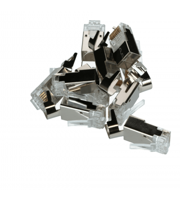 CAT6a doorsteek connector RJ45 pass through - shielded - voor soepele kern 10 stuks