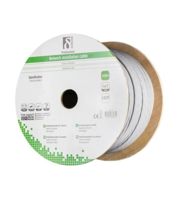 Alfaco Cat7 S/FTP-Kabel auf Rolle starrleiter 305 m grau LSZH – (Eca)