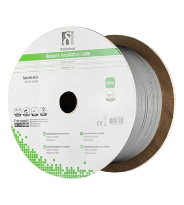 Alfaco Cat6 F/UTP-Solid-Core-Kabel auf Rolle 305 m grau LSZH – (Eca)