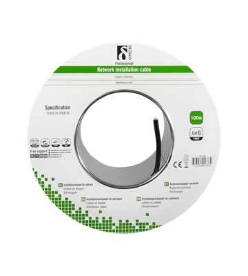 Alfaco Cat6 F/UTP-Kabel auf Rolle starrleiter 100 m grau LSZH – (Eca)