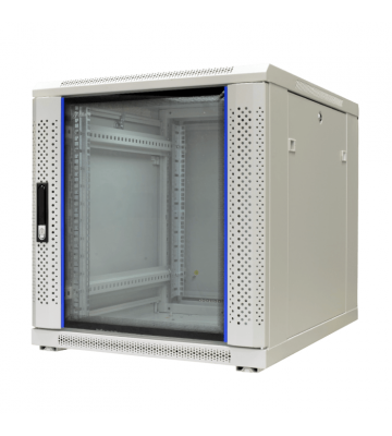 15U witte mini serverkast met glazen deur 600x800x860mm (BxDxH)