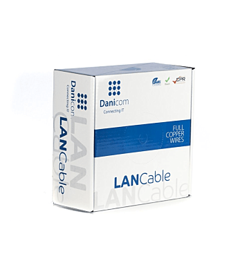 DANICOM CAT5E Kabel für draußen FTP 100 Meter – Starrleiter - PE (Fca)