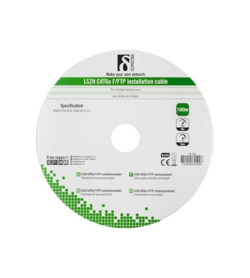 Alfaco cat6a F/FTP-Kabel auf Rolle starrleiter 100 m grau LSZH – (Eca)