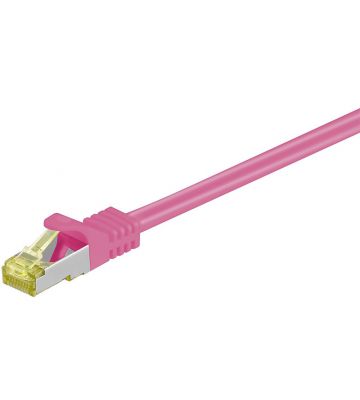 Cat7 Kabel S/FTP/PIMF - 0,50 Meter - rosa