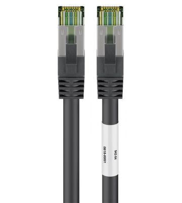 Cat8 Kabel S/FTP/PIMF - 0,25 Meter - schwarz