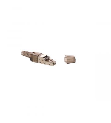 S/FTP CAT6a Toolless RJ45 Netzwerkstecker - für Starrleiter