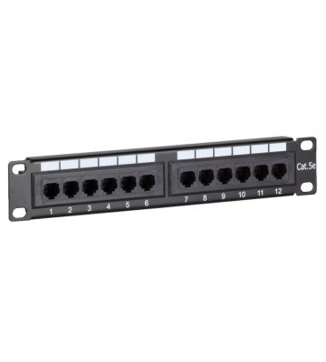 10 Zoll Patchfeld 12 Ports CAT 5e UTP