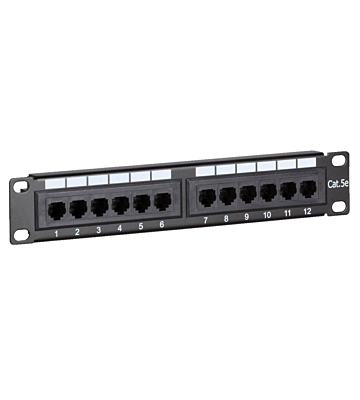 10 Zoll Patchfeld 12 Ports CAT 5e UTP