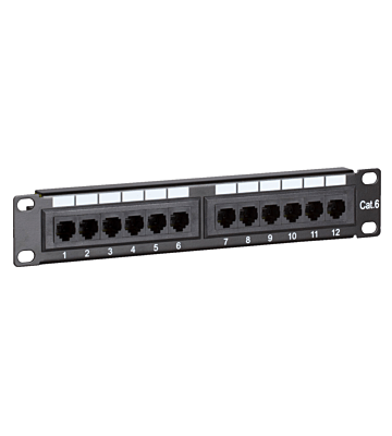 10 Zoll Patchfeld 12 Ports CAT 6 UTP