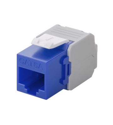 Keystone Konnektor CAT 6a UTP - Toolless - Blau