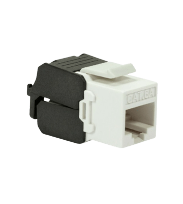 Keystone Konnektor CAT 6a UTP - Toolless - Schwarz-Weiß