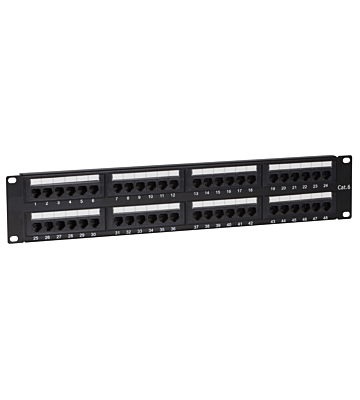 19 Zoll Netzwerk Patchfeld CAT 6, UTP 48-fach
