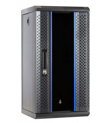 12 HE 10 Zoll Netzwerkschrank mit Glastür 370 x 450 x 618 mm (BxTxH)