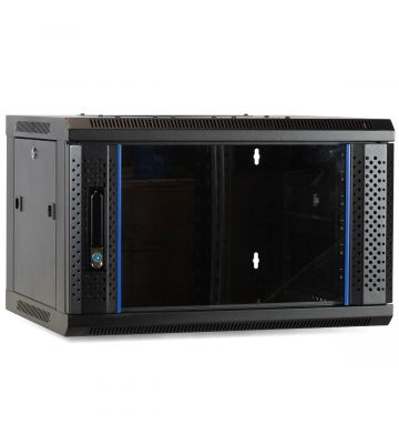 4 HE Netzwerkschrank, Wandschrank mit Glastür 600 x 450 x 280 mm (BxTxH)
