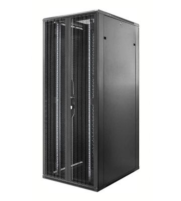 47 HE 19” Serverschrank, mit perforierten Doppelflügeltüren vorne und hinten (BxTxH) 800 x 1200 x 2200mm 